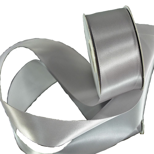Single Face Poly-Satin Ribbon 1.5" Silver