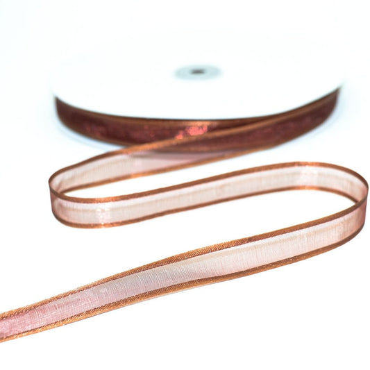 5/8in Nylon Sheer Ribbon Copper, 100 yards
