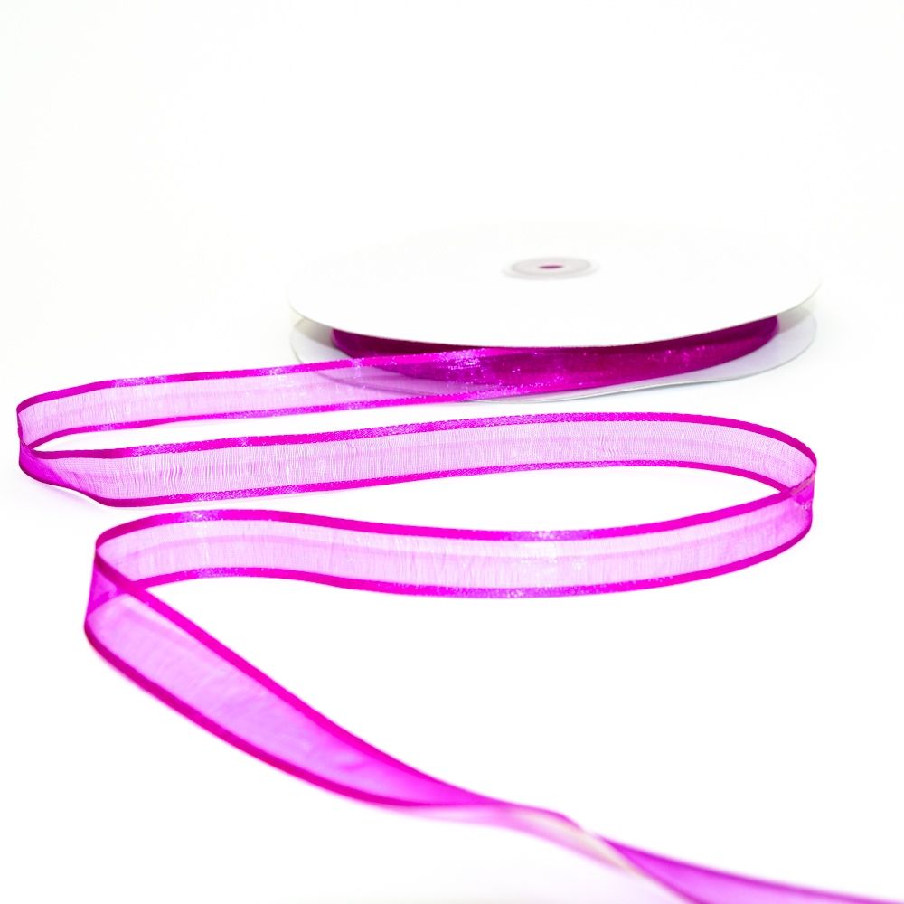 5/8in Nylon Sheer Ribbon Fuchsia, 100 yards