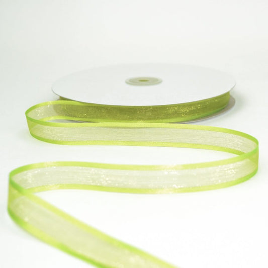 5/8in Nylon Sheer Ribbon Apple Green, 100 yards