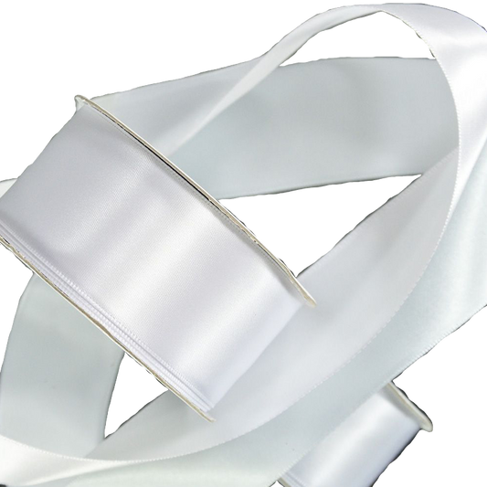 Single Face Poly-Satin Ribbon 1.5" White