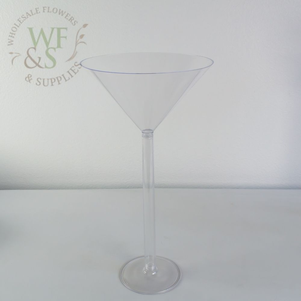 Tall Plastic Martini Vase Glass 18"