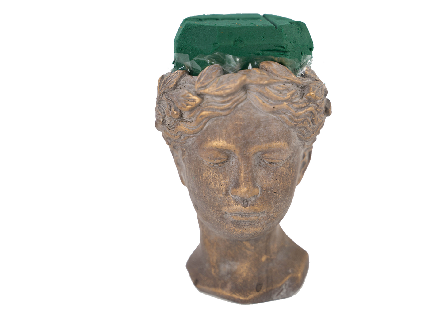 8.5" Ceramic Woman's Bust Planter - Gold