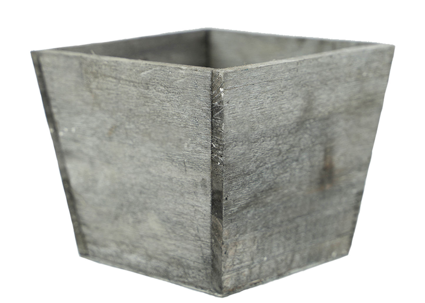 5" Vintage Wood Tapered Planter - Grey