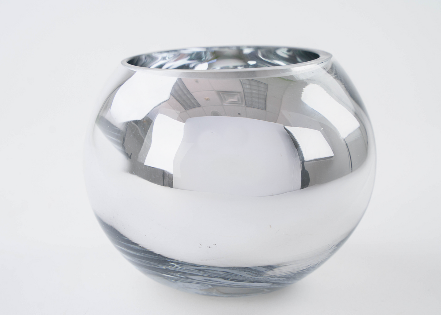 6" Silver Bubble Bowl Glass