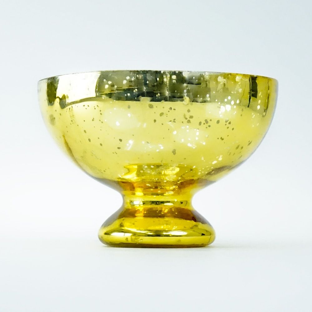 Gold Mercury Pedestal Compote Bowl Vase