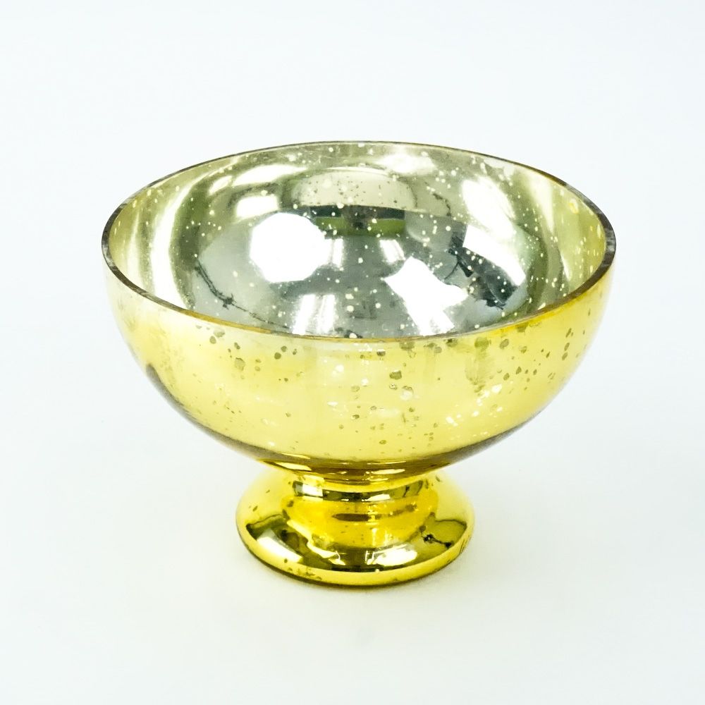 Gold Mercury Pedestal Compote Bowl Vase