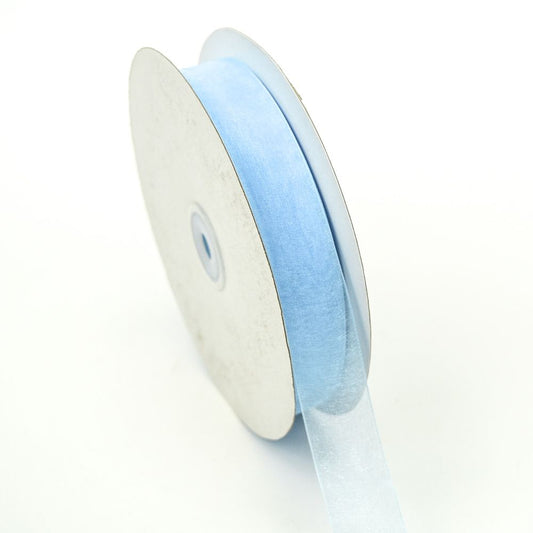 7/8in Nylon Sheer Ribbon Light Blue 100Y