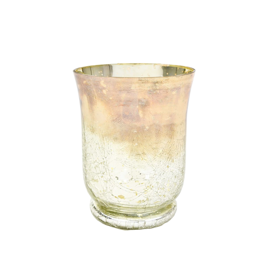 Crackle Garden Vase -Mercury Glass