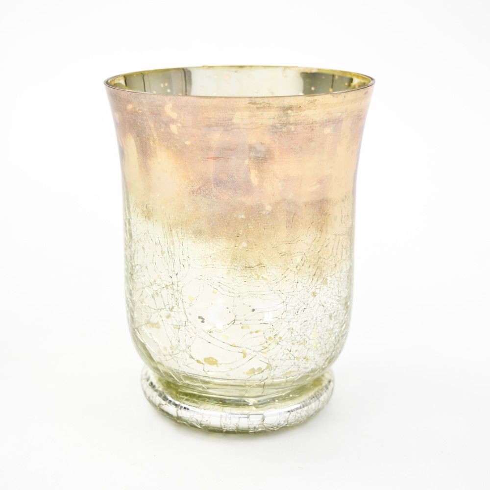 Crackle Garden Vase -Mercury Glass