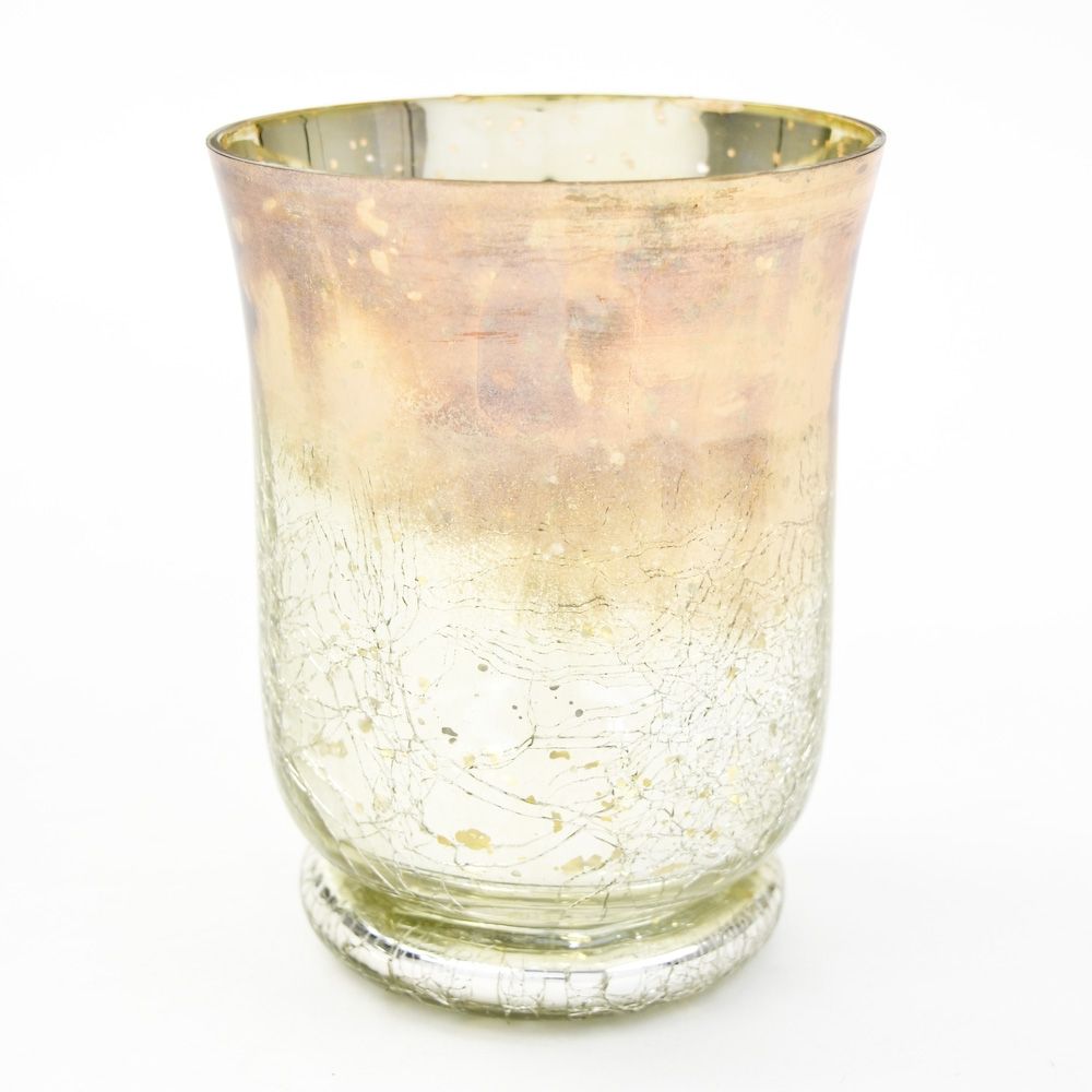 Crackle Garden Vase -Mercury Glass