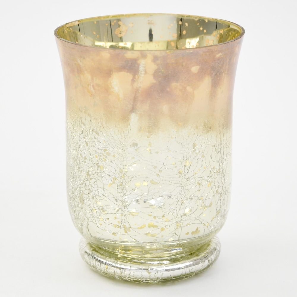 Crackle Garden Vase -Mercury Glass