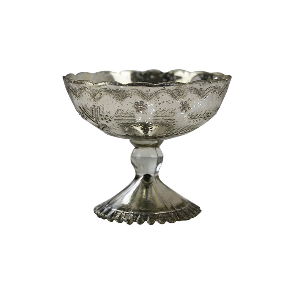 Silver mercury compote pedestal