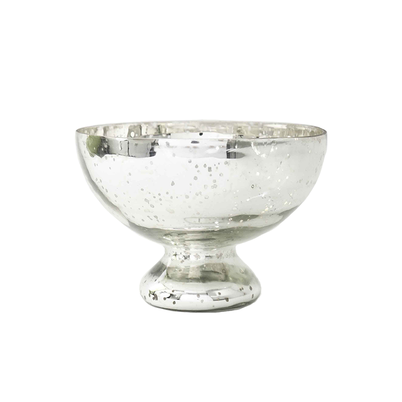 Glass Centerpiece Bowl - Mercury Silver