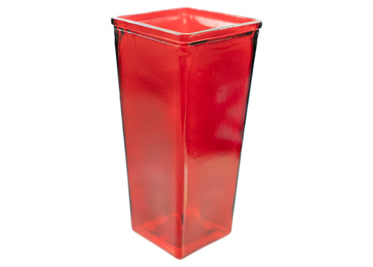 9" Tapered Red Vase