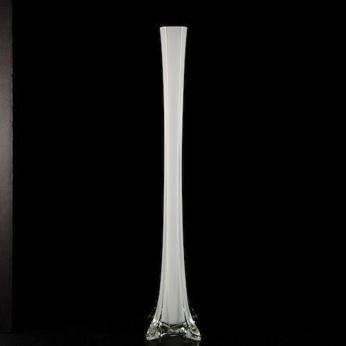 Eiffel Tower Glass Vase 24in White