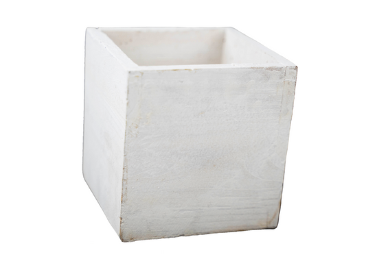 White Wood Cube Small