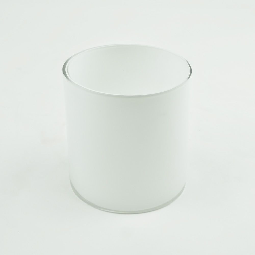 5" Inch White Glass Cylinder Vase