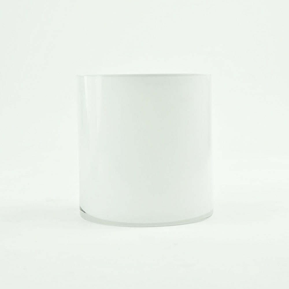 5" Inch White Glass Cylinder Vase