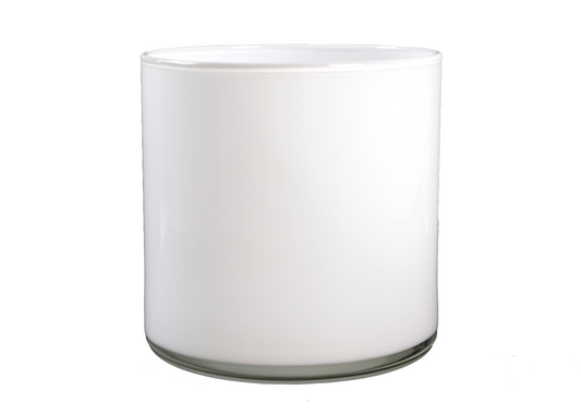 5" x 5" Glass Cylinder - White