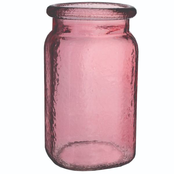 6 1/2" Hammered Jar Pink