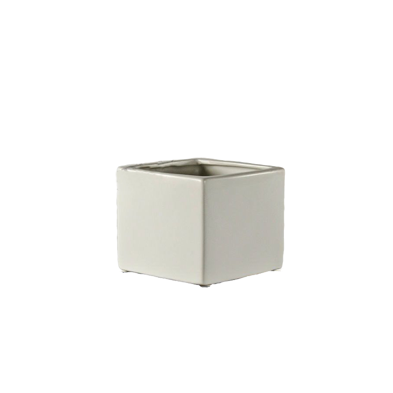 3.8" Small Matte Ceramic Cube Vase - White or Black