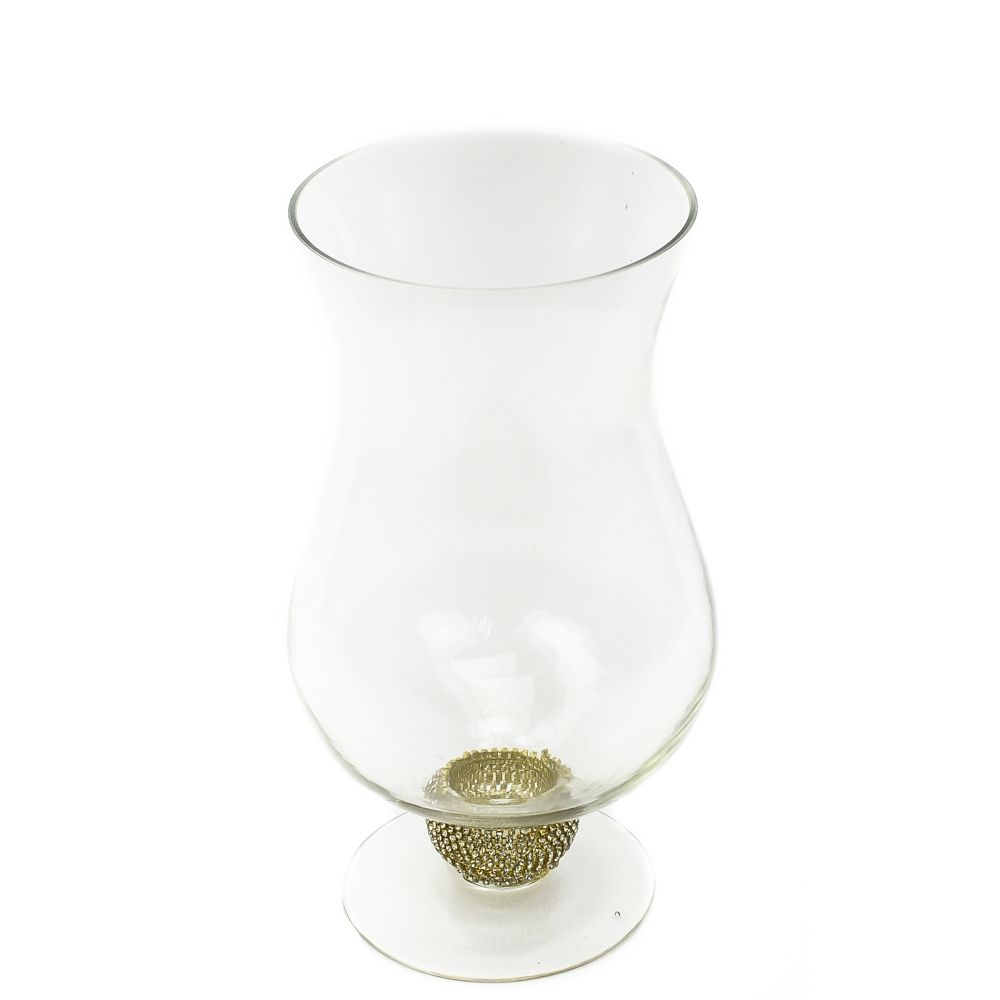 10 inch Glass Vase with Rhinestones