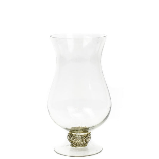 10 inch Glass Vase with Rhinestones