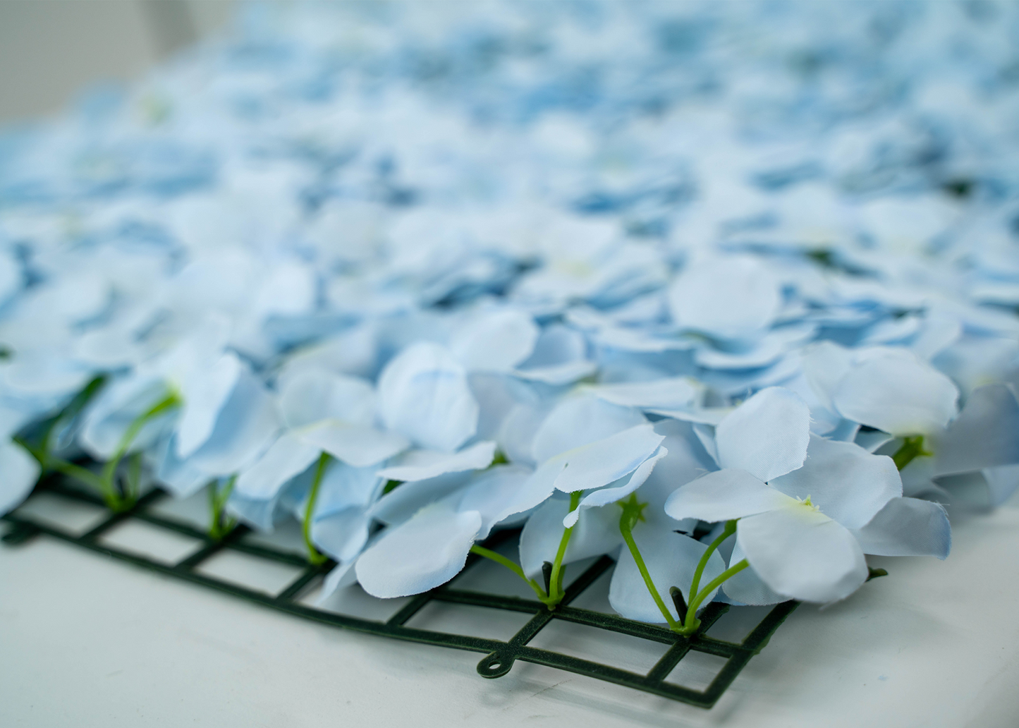Blue hydrangea silk mat