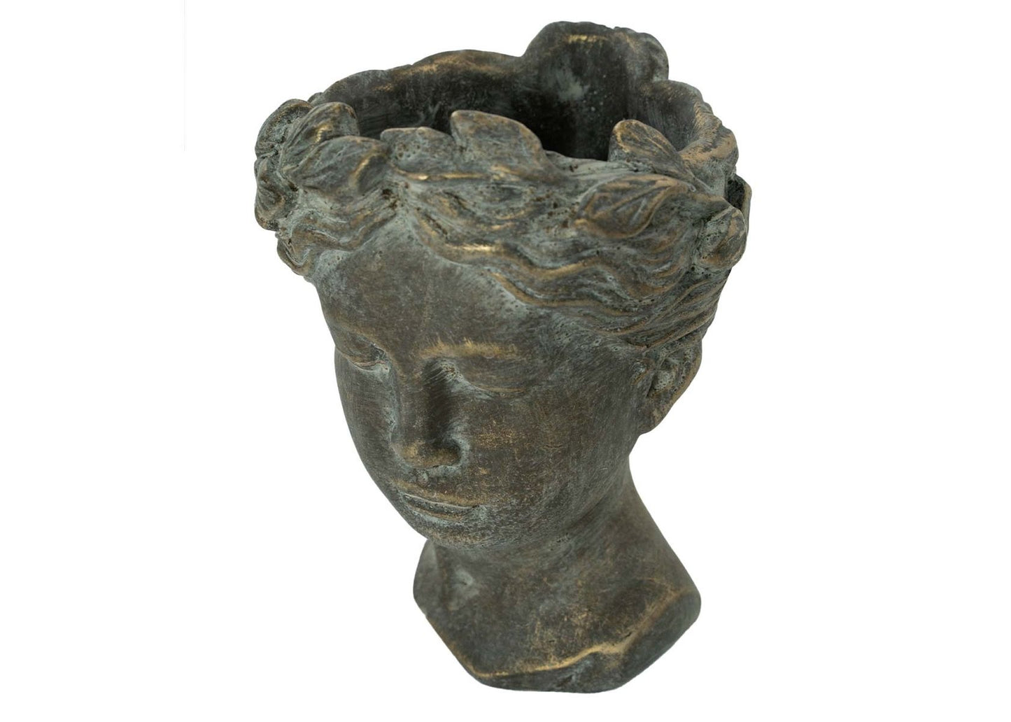 8.5" Ceramic Woman's Bust Planter - Gold