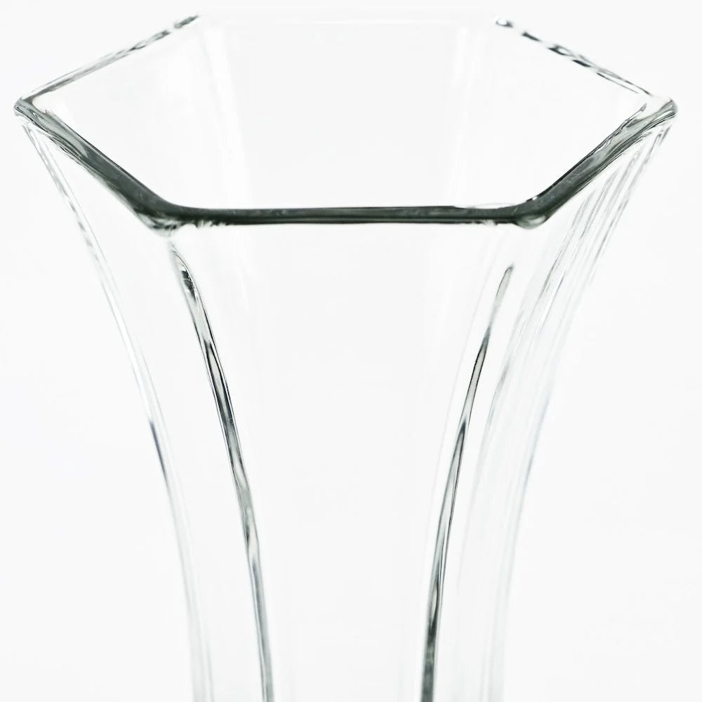 9" Flared Rose Clear Glass Vase