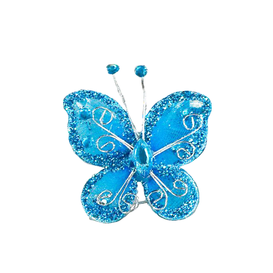 Deco Glitter Butterflies 20-Pack Blue