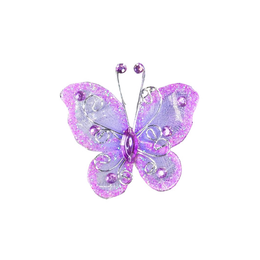 Deco Glitter Butterflies 20-Pack Lavender