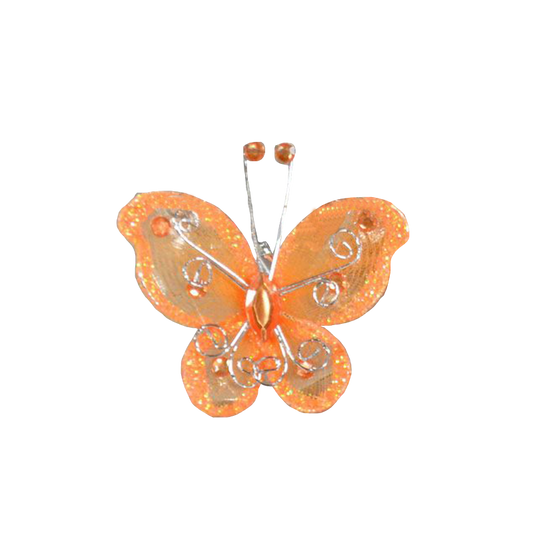 Deco Glitter Butterflies 20-Pack Orange