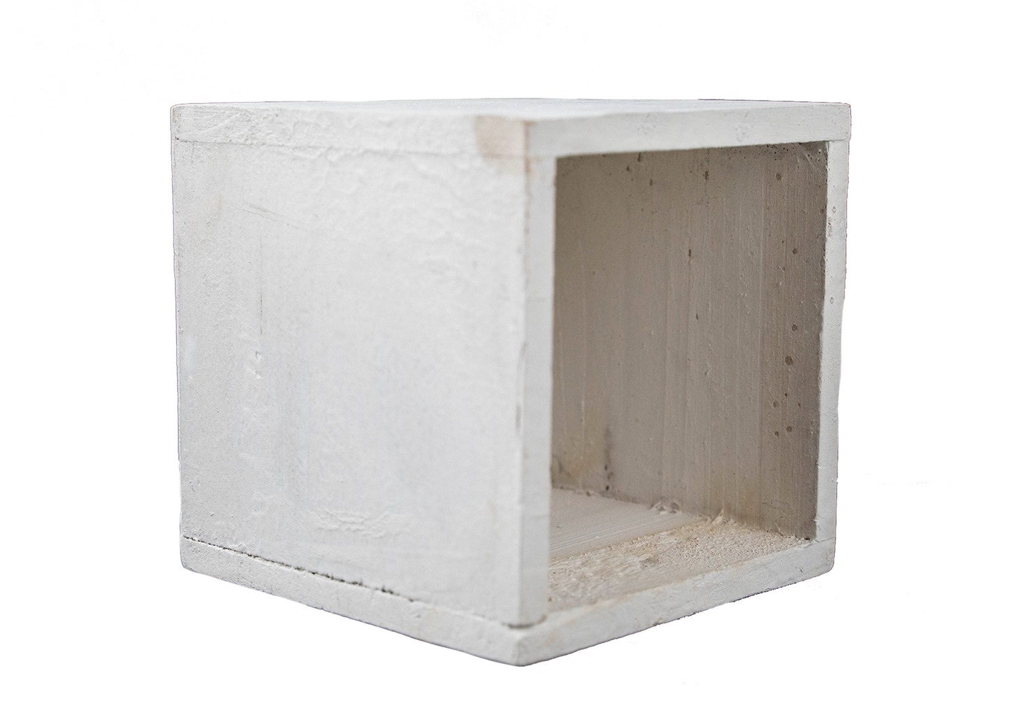 White Wood Cube Small