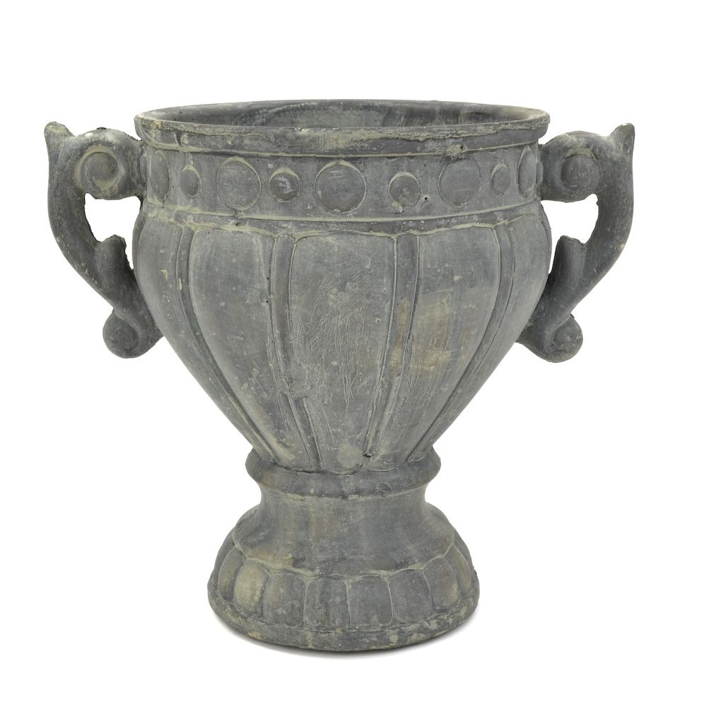 Cement pot, Pedestal Urn with Handles