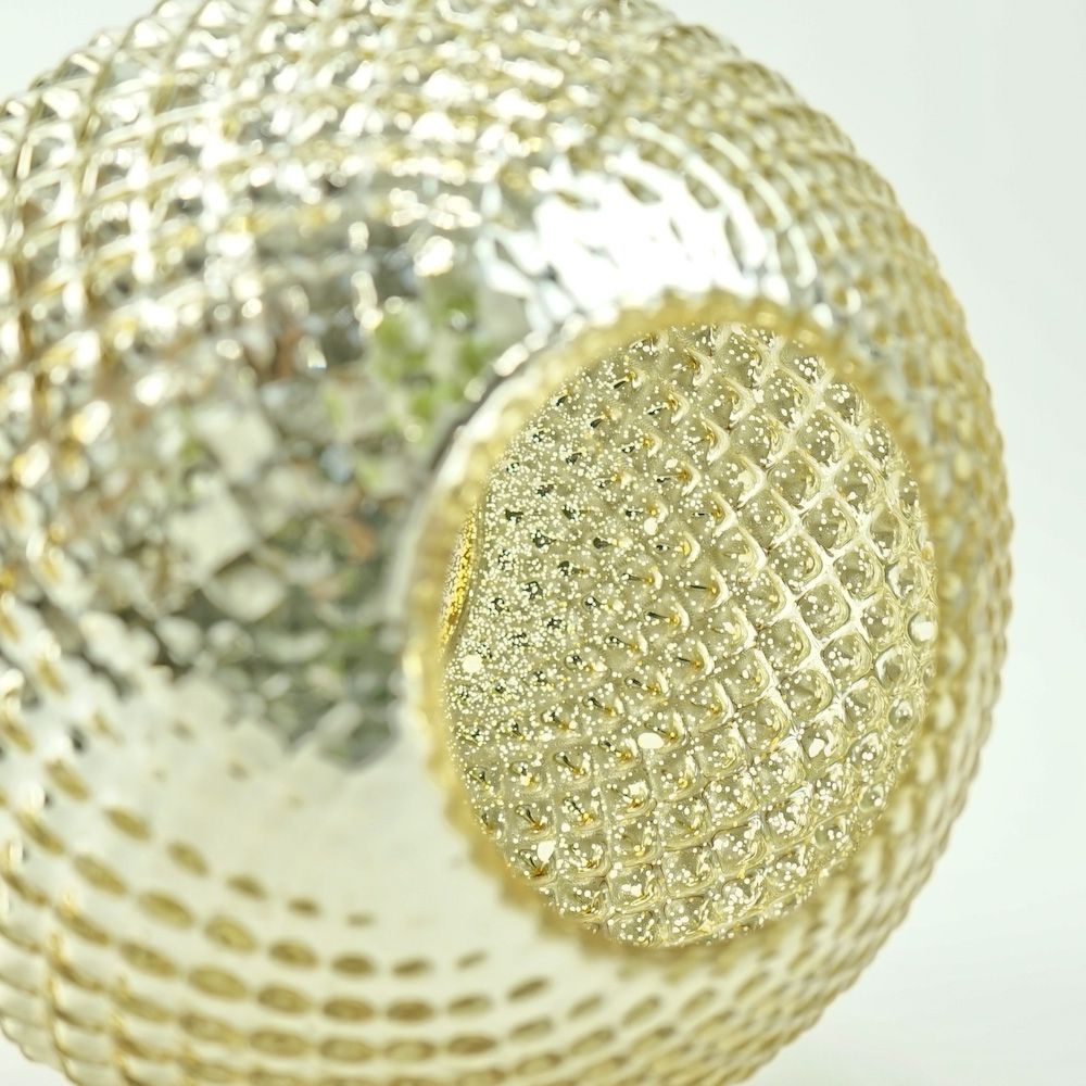 Hobnail Gold Mercury Glass Ball Vase