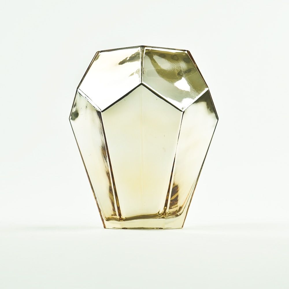 Gold 8 Inch Geometric Glass Vase