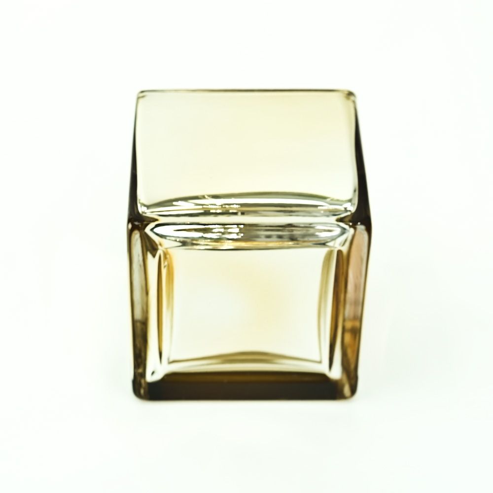 4.5 inch Square Glass Vase - Gold