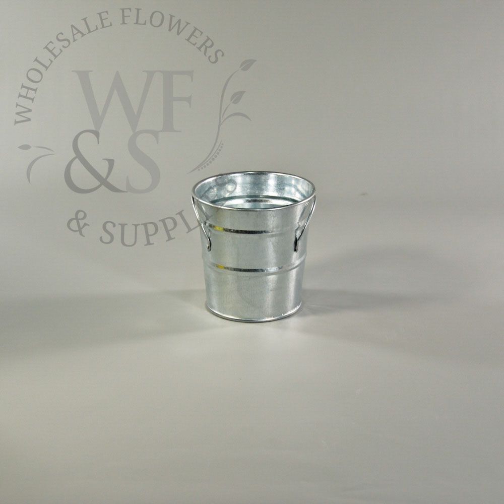 4.5" Galvanized Metal French Flower Bucket