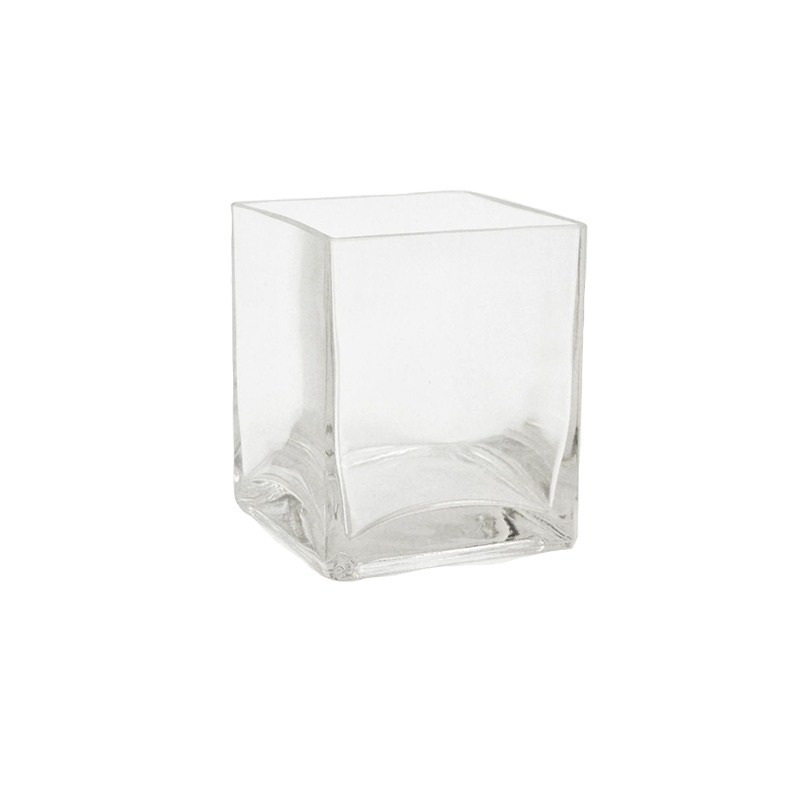 5" Glass Cube Square Vase - Clear