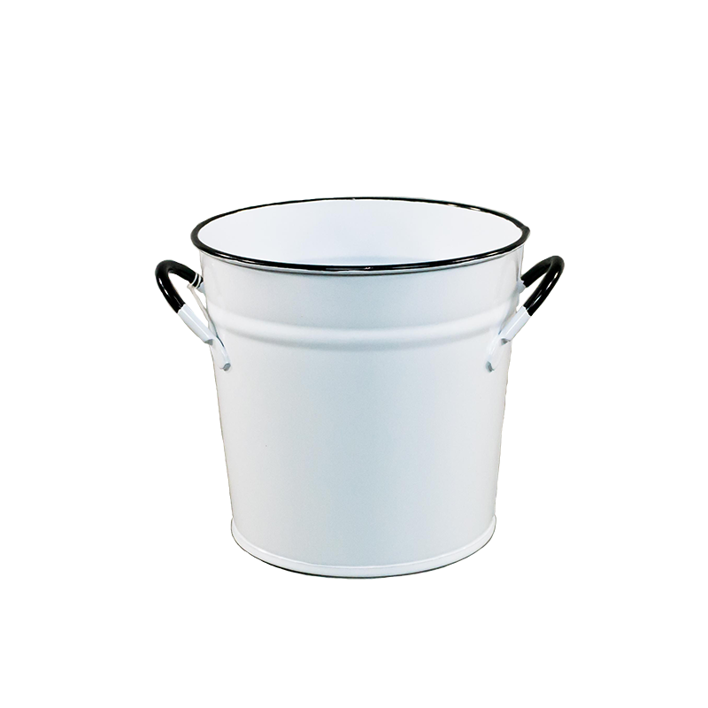 5" Pail Bucket - White Enamel