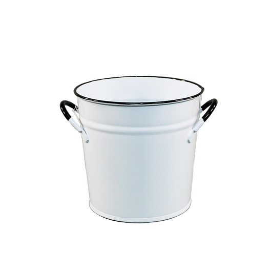 5" Pail Bucket - White Enamel