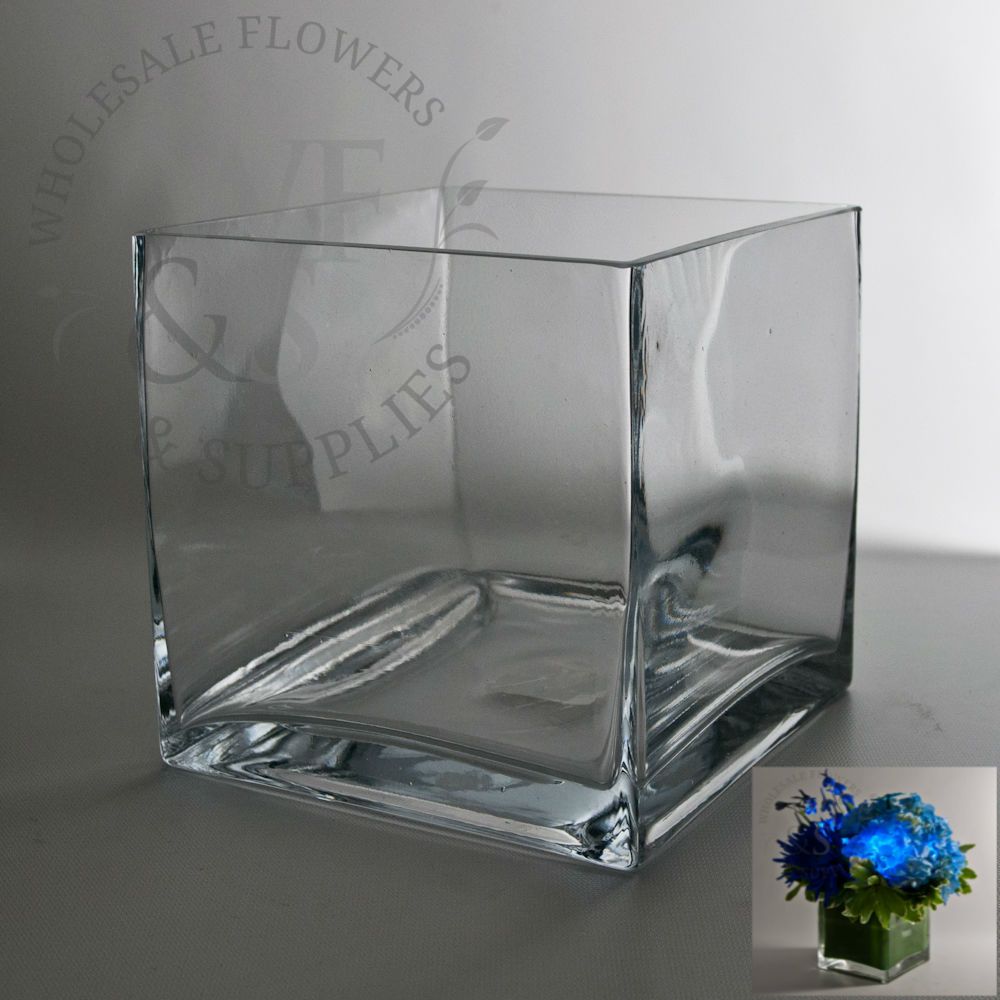 Square Glass Cube Vase 6x6