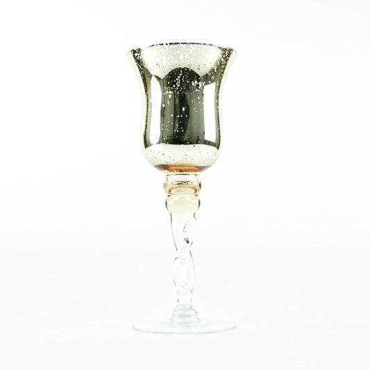 Gold Mercury Glass Vase / Candle Holder - 12"