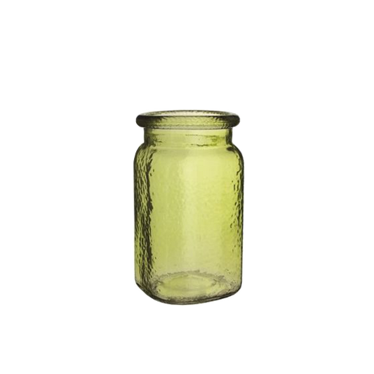 6 1/2" Hammered Jar Green