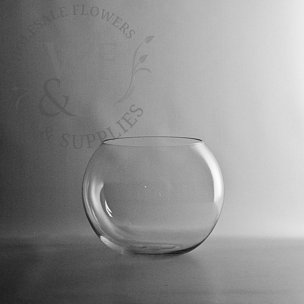 Clear Glass Bubble Bowl 6-inch