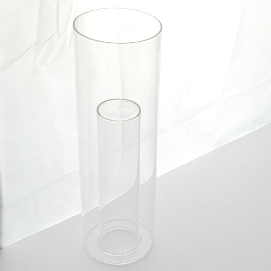 Cylinder Glass Candle Holder 10" tall