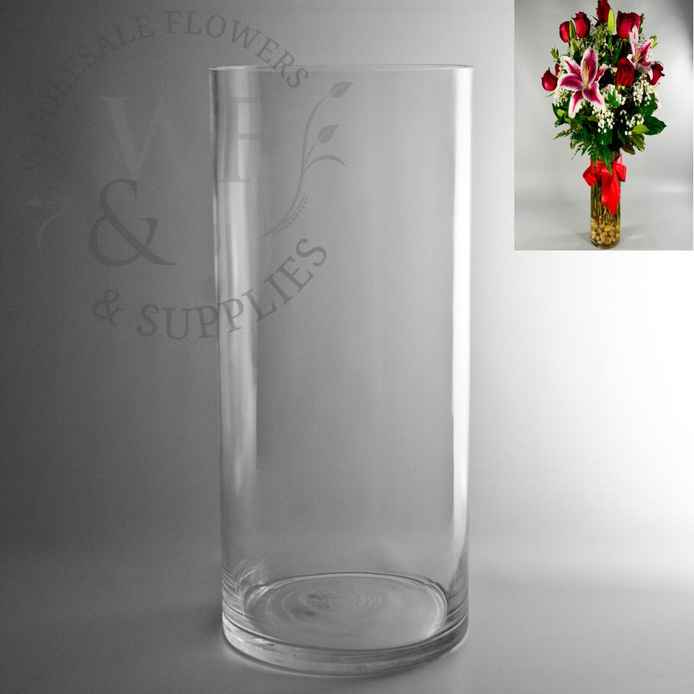 18" by 8" Glass Cylinder Vase