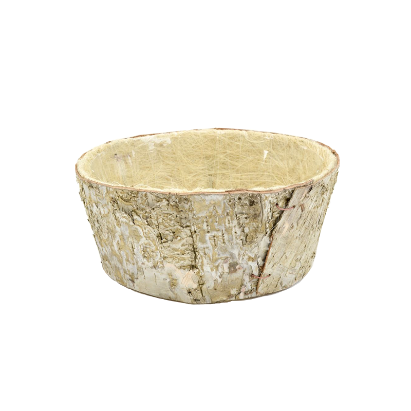 8 inch Birch Bark Planter Flower Pot